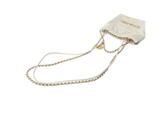 Chanel 22 Ketten-Schultertasche Weiß - vista 4