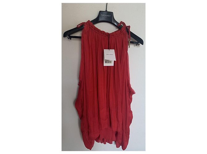 Top sin mangas de satén rojo Isabel Marant Roja - vista 11