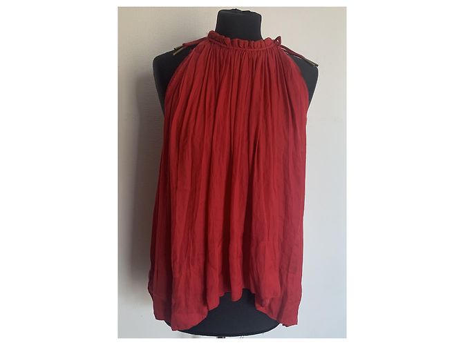 Top sin mangas de satén rojo Isabel Marant Roja - vista 2
