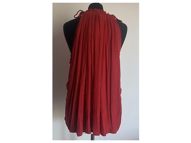 Top sin mangas de satén rojo Isabel Marant Roja - vista 3