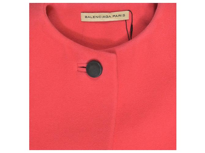 Abrigo de lana rosa de un solo botón Balenciaga - vista 5