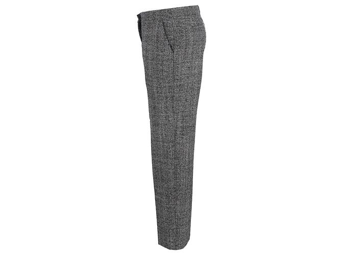 Pantalones rectos de lana gris Dries Van Noten - vista 2