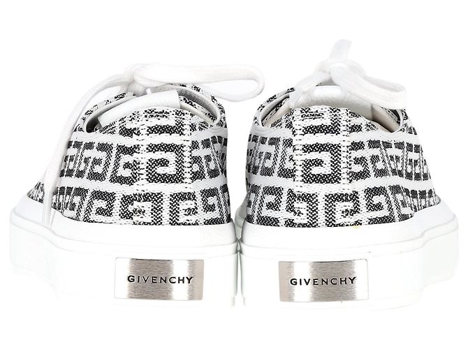 Givenchy  City 4G-Monogram Low-Top Sneakers in Black and White Leather - view 4