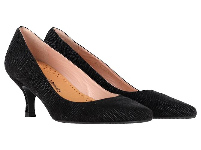Stuart Weitzman x Russell & Bromley Décolleté con Accento Bead in Pelle Nera Marrone Rosso - vista 2