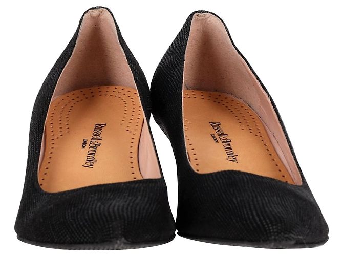 Stuart Weitzman x Russell & Bromley Décolleté con Accento Bead in Pelle Nera Marrone Rosso - vista 5