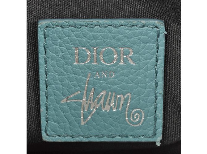 Borsa Saddle Christian Dior in pelle blu Bianco - vista 8