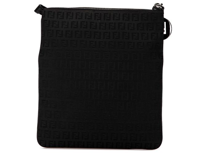 Bolsa transversal em lona Zucchino preta da Fendi - vista 3