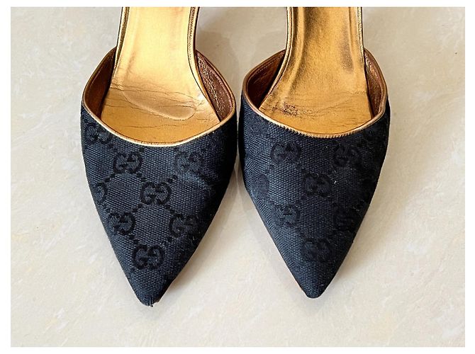 Décolleté Gucci in tessuto nero 37 - vista 3