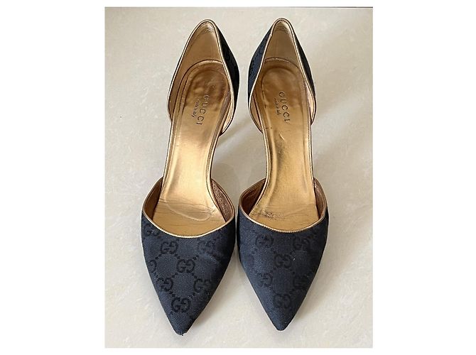 Décolleté Gucci in tessuto nero 37 - vista 4