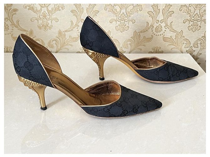 Décolleté Gucci in tessuto nero 37 - vista 6