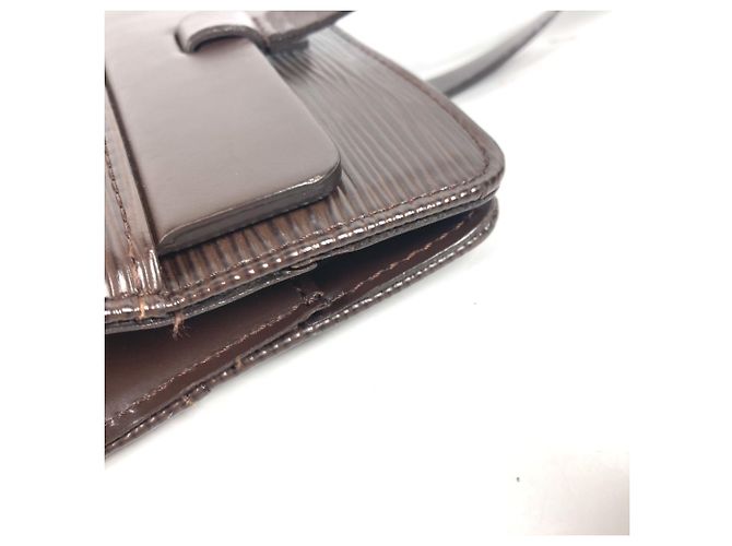 Borsa Louis Vuitton Epi Croisette PM Marrone - vista 7