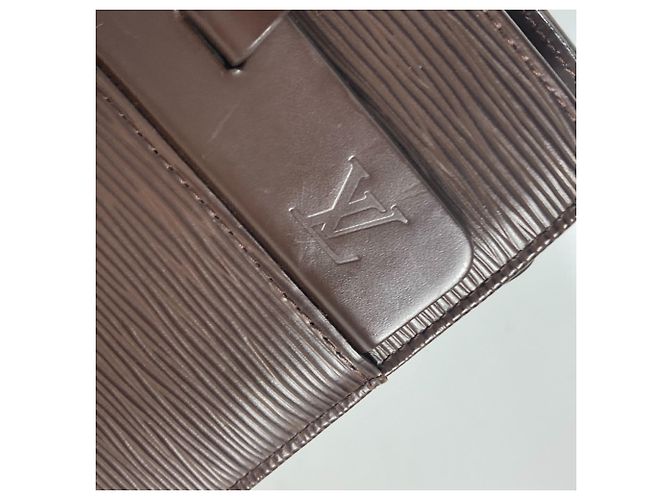 Borsa Louis Vuitton Epi Croisette PM Marrone - vista 8