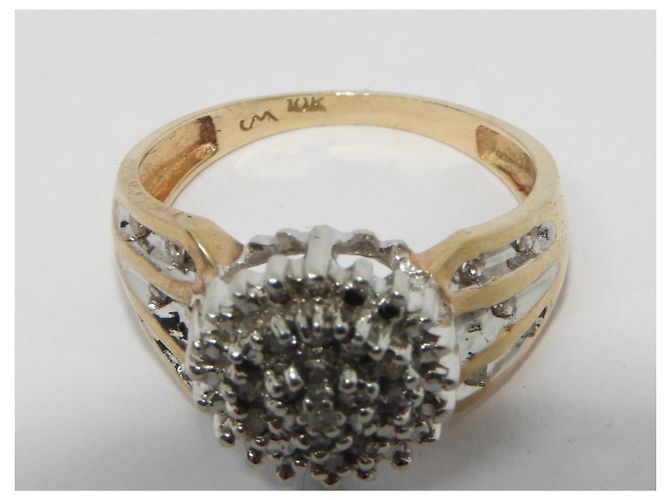 Autre Marque Cocktail ring in yellow gold and diamonds Silvery Golden - view 5