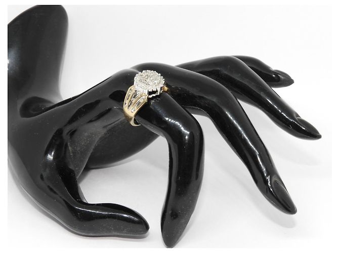 Autre Marque Cocktail ring in yellow gold and diamonds Silvery Golden - view 7