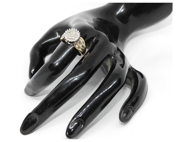 Autre Marque Cocktail ring in yellow gold and diamonds Silvery Golden - view 8