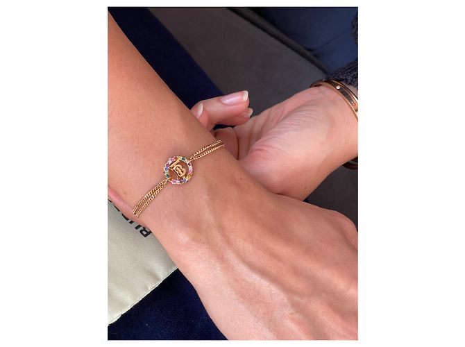 Bracciale Burberry Thomas Burberry Monogramma Cristalli Dorato D'oro - vista 3