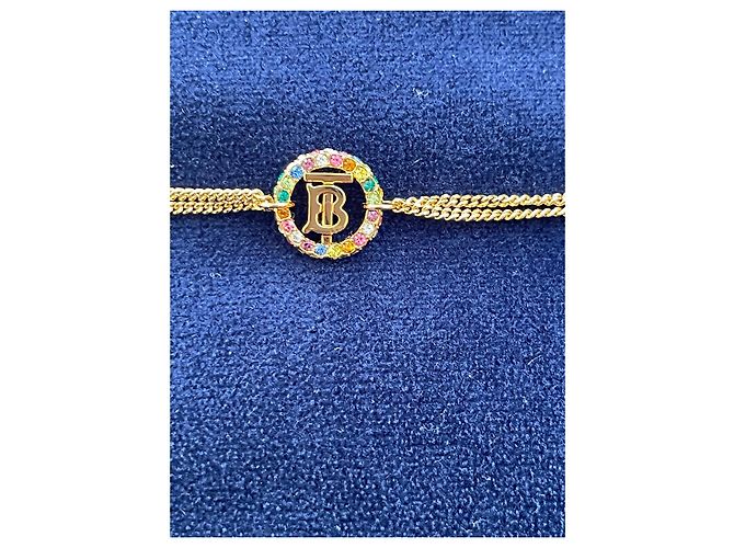 Bracciale Burberry Thomas Burberry Monogramma Cristalli Dorato D'oro - vista 4
