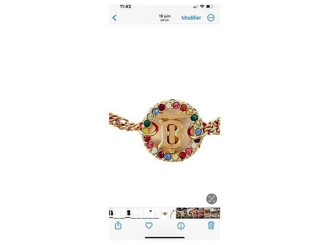 Bracciale Burberry Thomas Burberry Monogramma Cristalli Dorato D'oro - vista 9