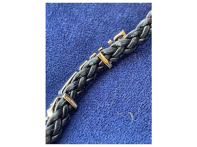 Bracciale Burberry in pelle intrecciata nera Nero - vista 2