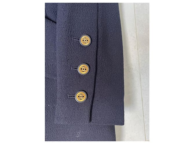 Giacca Chanel in lana blu navy - vista 2