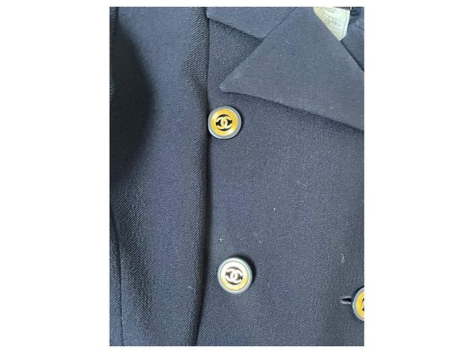 Giacca Chanel in lana blu navy - vista 3