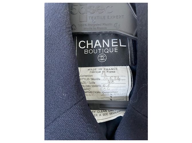 Giacca Chanel in lana blu navy - vista 8