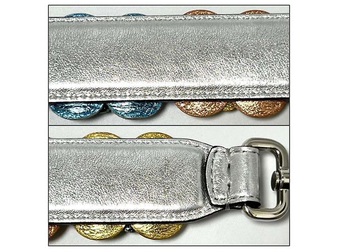 Mini borsa a mano Strap You da donna Fendi Argento - vista 6
