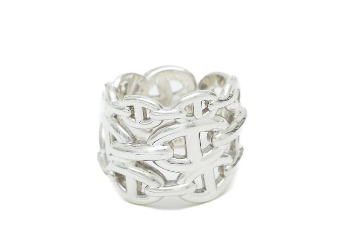 Hermès Hermes Anchanering GM Silver Band Ring Silvery - view 3