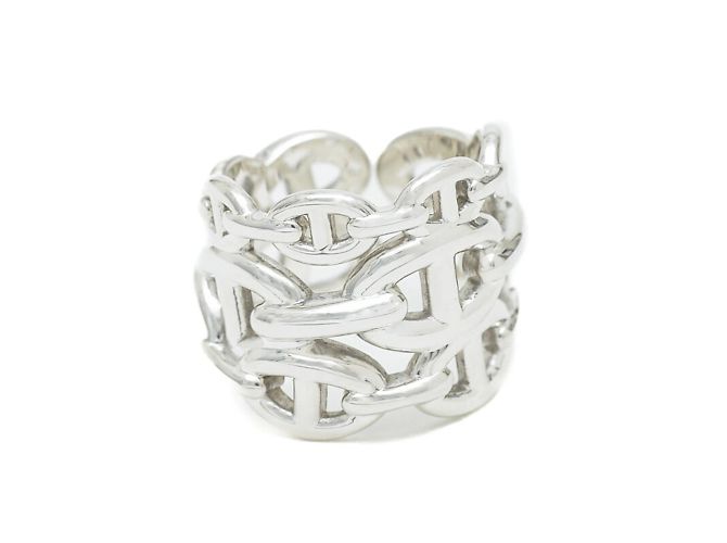 Hermès Hermes Anchanering GM Silver Band Ring Silvery - view 4