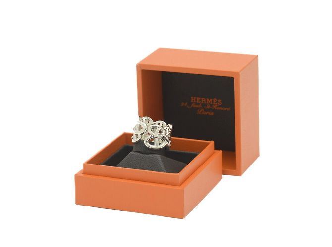 Hermès Hermes Anchanering GM Silver Band Ring Silvery - view 6