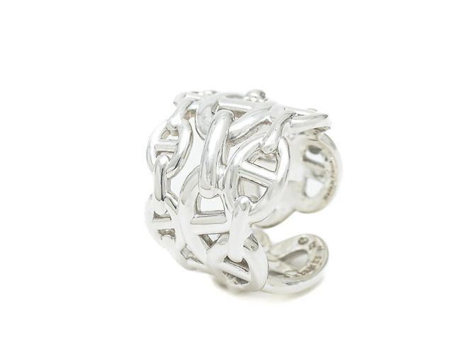 Hermès Hermes Anchanering GM Silver Band Ring Silvery - view 7