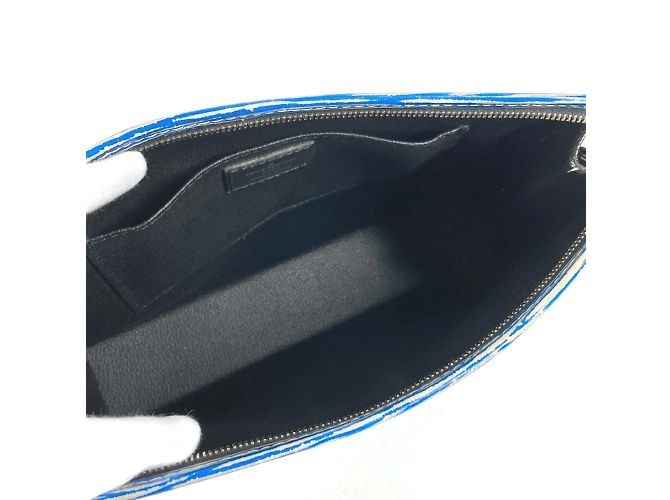 Borsa da toilette Poche in denim Epi Louis Vuitton Blu - vista 11