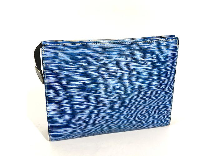 Borsa da toilette Poche in denim Epi Louis Vuitton Blu - vista 3