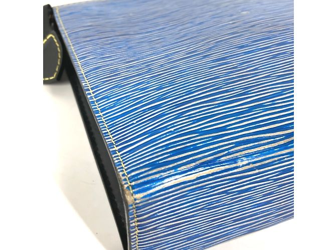 Borsa da toilette Poche in denim Epi Louis Vuitton Blu - vista 8