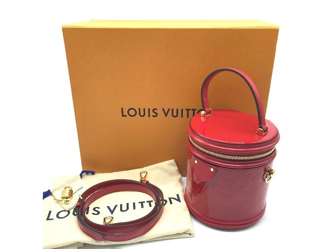Borsa Louis Vuitton Monogram Vernis Cannes PM Rosso - vista 12