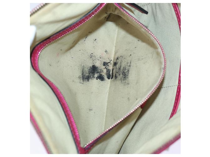 VALENTINO Borsa Clutch con Borchie in Pelle Rosa Oro Auth bs16650 D'oro - vista 12