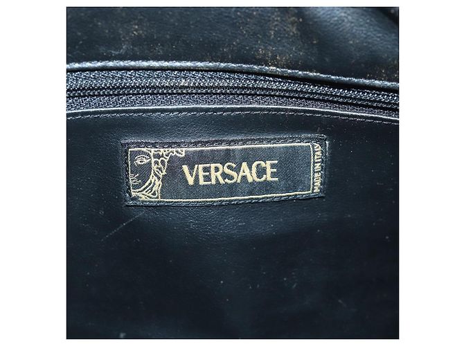 Borsa a mano in pelle nera Gianni Versace Auth bs16724 Nero - vista 14