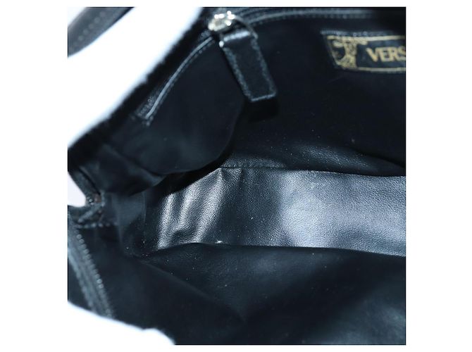 Borsa a mano in pelle nera Gianni Versace Auth bs16724 Nero - vista 17