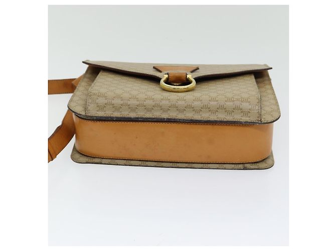 Céline CELINE Macadam Canvas Schultertasche Beige Gold Auth 86227 Golden - Ansicht 10