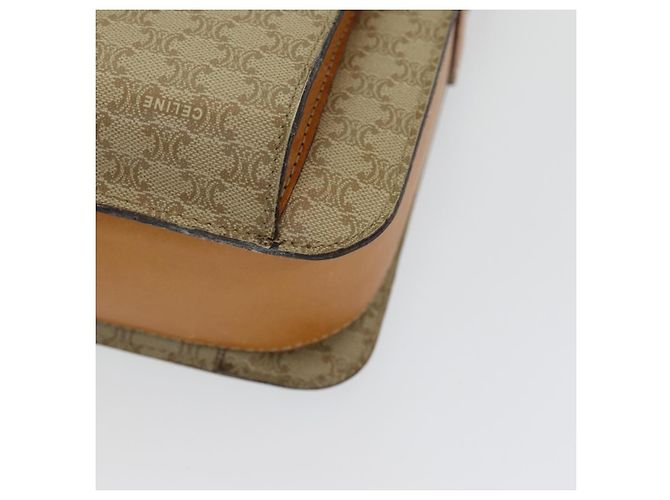 Céline CELINE Macadam Canvas Schultertasche Beige Gold Auth 86227 Golden - Ansicht 11