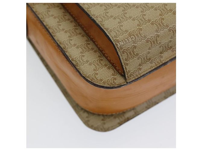 Céline CELINE Macadam Canvas Schultertasche Beige Gold Auth 86227 Golden - Ansicht 12