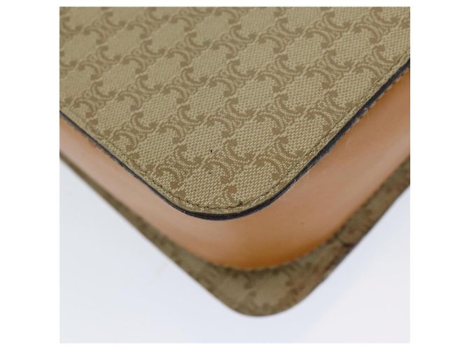 Céline CELINE Macadam Canvas Schultertasche Beige Gold Auth 86227 Golden - Ansicht 14
