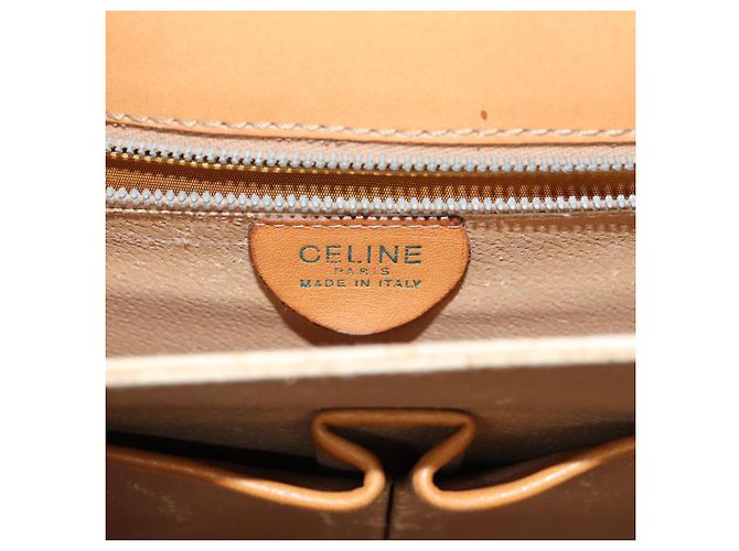 Céline CELINE Macadam Canvas Schultertasche Beige Gold Auth 86227 Golden - Ansicht 16