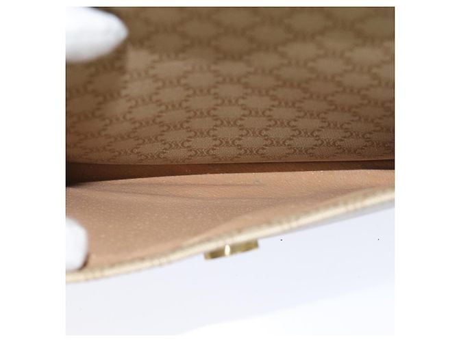 Céline CELINE Macadam Canvas Schultertasche Beige Gold Auth 86227 Golden - Ansicht 19