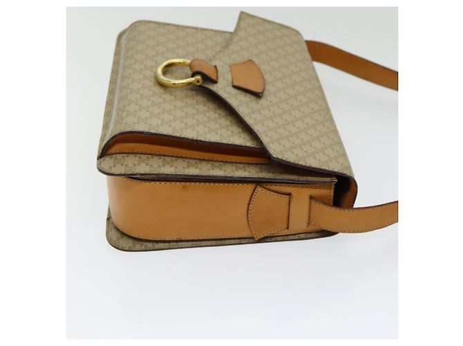 Céline CELINE Macadam Canvas Schultertasche Beige Gold Auth 86227 Golden - Ansicht 4