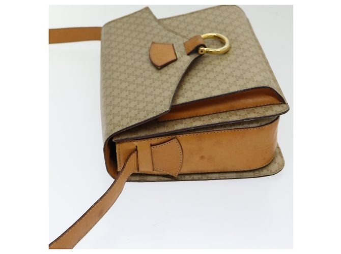 Céline CELINE Macadam Canvas Schultertasche Beige Gold Auth 86227 Golden - Ansicht 5