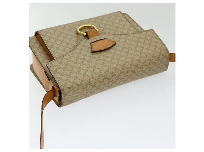 Céline CELINE Macadam Canvas Schultertasche Beige Gold Auth 86227 Golden - Ansicht 6
