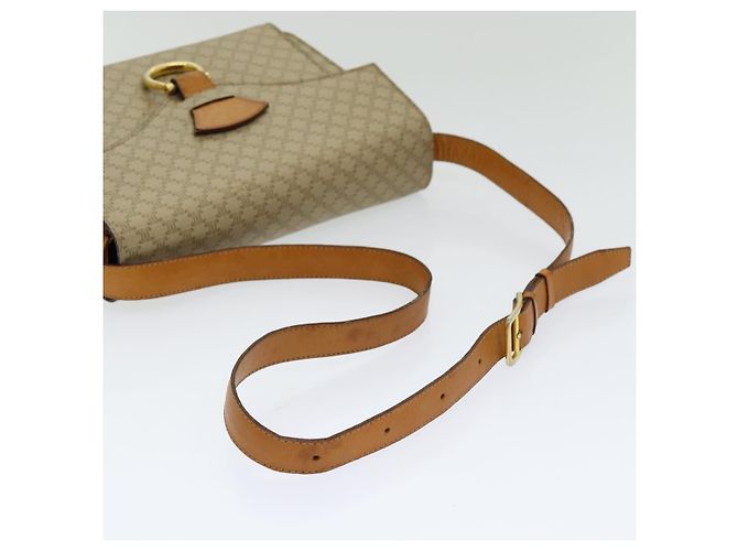 Céline CELINE Macadam Canvas Schultertasche Beige Gold Auth 86227 Golden - Ansicht 7