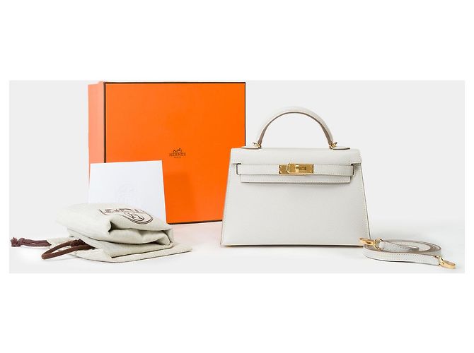 Hermès Sac HERMES Kelly Mini en Cuir Gris - 102072 - vue 2