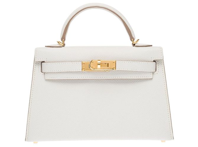 Hermès Sac HERMES Kelly Mini en Cuir Gris - 102072 - vue 3